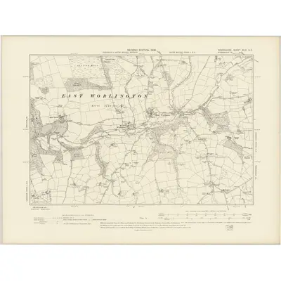 1903 Map of Devonshire XLIII.NE, 1906 Print