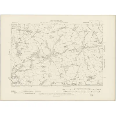 1903 Map of Devonshire XLIII.SE, 1906 Print