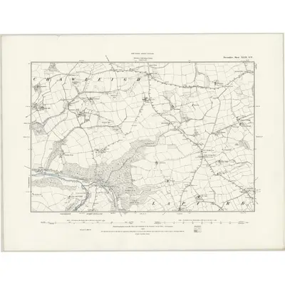 1886 Map of Devonshire XLIII.SW, 1888 Print