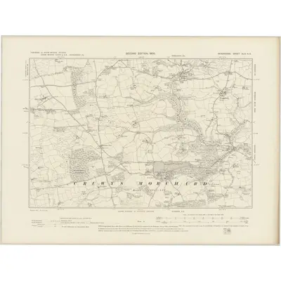 1903 Map of Devonshire XLIV.NE, 1905 Print