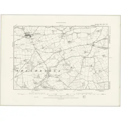 1887 Map of Devonshire XLIV.NW, 1888 Print