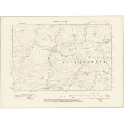 1905 Map of Devonshire XLIX.NE, 1907 Print