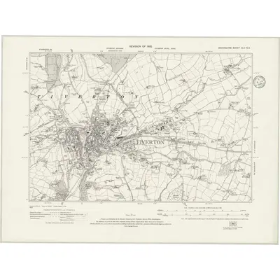 1932 Map of Devonshire XLV.NE, 1935 Print