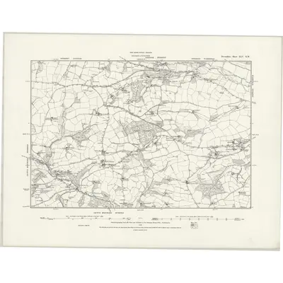 1886 Map of Devonshire XLV.NW, 1889 Print