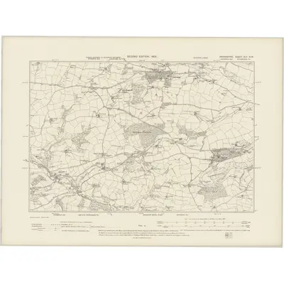 1904 Map of Devonshire XLV.NW, 1905 Print