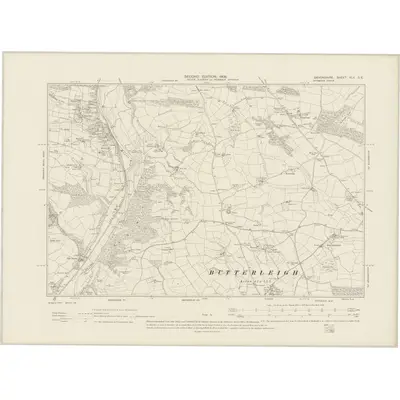 1904 Map of Devonshire XLV.SE, 1906 Print