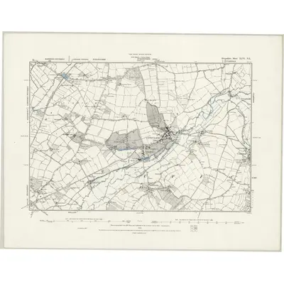 1887 Map of Devonshire XLVI.NE, 1888 Print