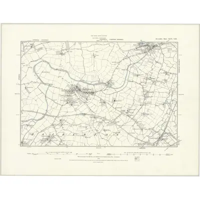 1887 Map of Devonshire XLVI.NW, 1888 Print