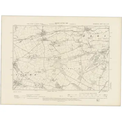 1903 Map of Devonshire XLVII.NW, 1906 Print
