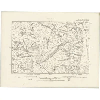 1887 Map of Devonshire XLVII.SW, 1888 Print