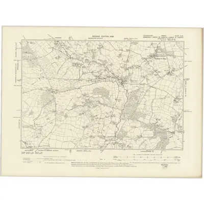 1903 Map of Devonshire XLVIII.NE, 1906 Print
