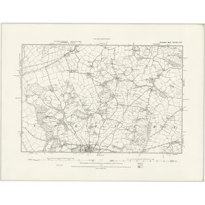 1887 Map of Devonshire XLVIII.SW, 1888 Print