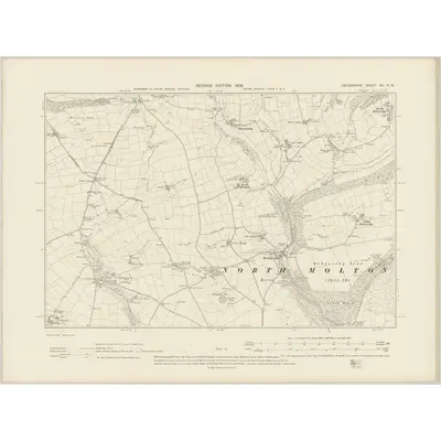 1903 Map of Devonshire XV.NW, 1906 Print