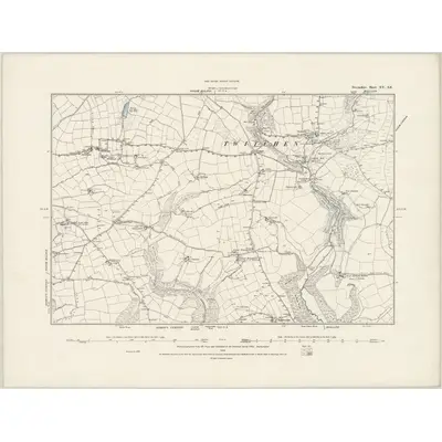 1887 Map of Devonshire XV.SE, 1888 Print
