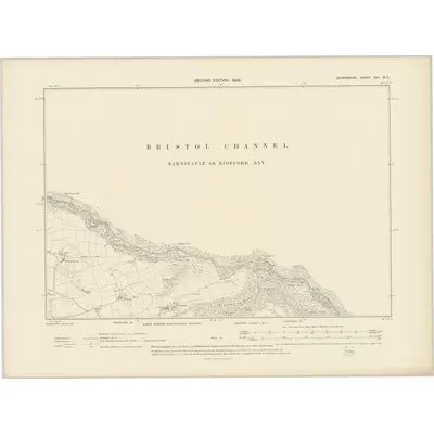 1904 Map of Devonshire XVII.NE, 1906 Print