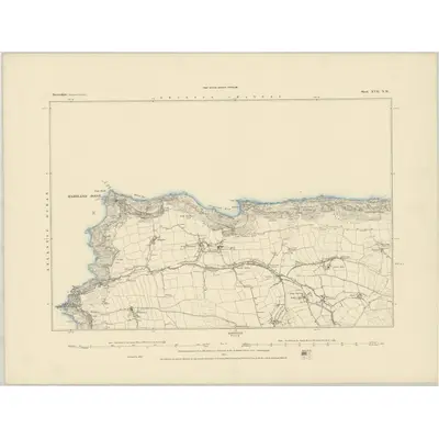 1884 Map of Devonshire XVII.NW, 1885 Print