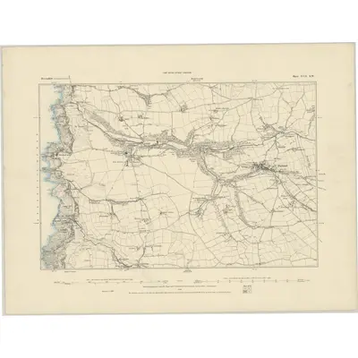 1884 Map of Devonshire XVII.SW, 1885 Print