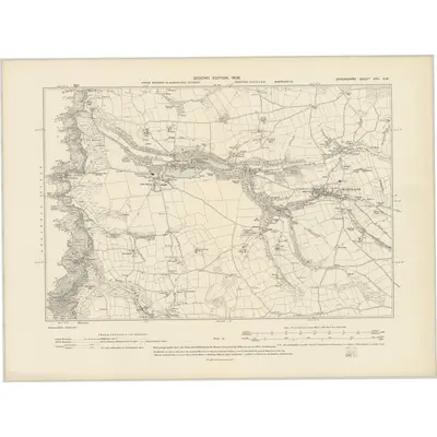 1904 Map of Devonshire XVII.SW, 1906 Print