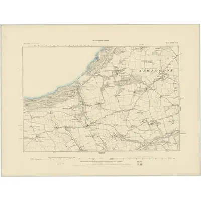 1884 Map of Devonshire XVIII.SE, 1885 Print