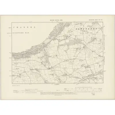 1904 Map of Devonshire XVIII.SE, 1905 Print
