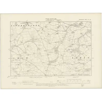 1903 Map of Devonshire XX.SW, 1905 Print