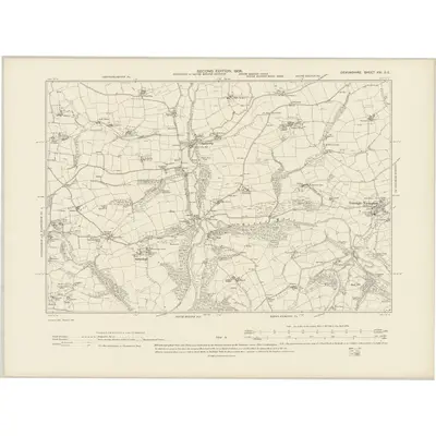1903 Map of Devonshire XXI.SE, 1905 Print