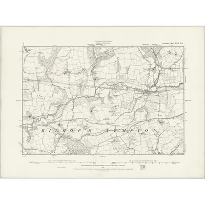1886 Map of Devonshire XXII.NE, 1888 Print