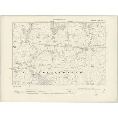 1903 Map of Devonshire XXII.NE, 1905 Print