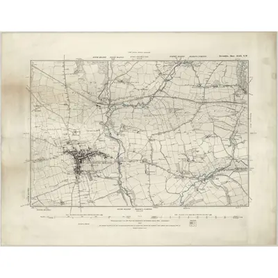 1886 Map of Devonshire XXII.NW, 1889 Print
