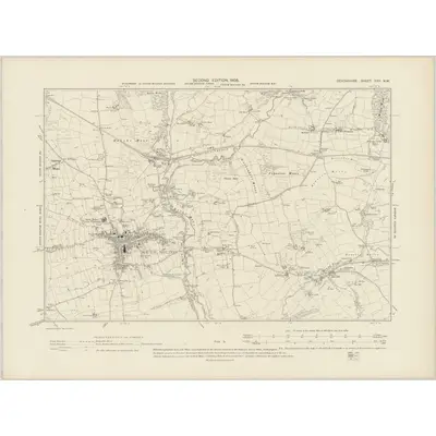 1903 Map of Devonshire XXII.NW, 1905 Print