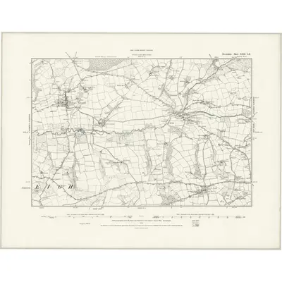 1886 Map of Devonshire XXII.SE, 1888 Print
