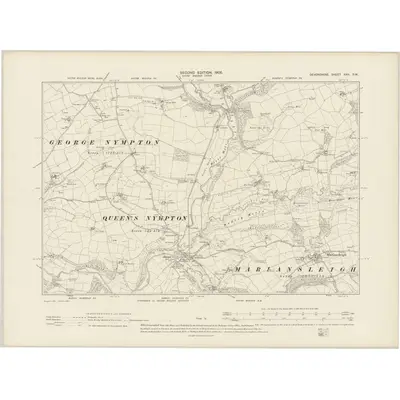 1903 Map of Devonshire XXII.SW, 1905 Print