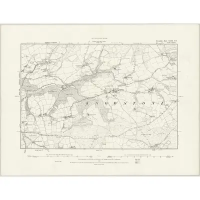 1887 Map of Devonshire XXIII.SW, 1889 Print