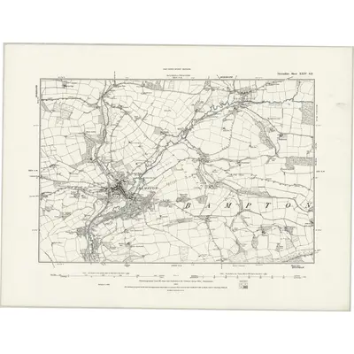 1887 Map of Devonshire XXIV.SE, 1889 Print