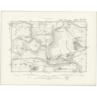 1887 Map of Devonshire XXIV.SW, 1889 Print