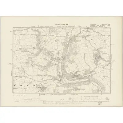 1902 Map of Devonshire XXIV.SW, 1906 Print