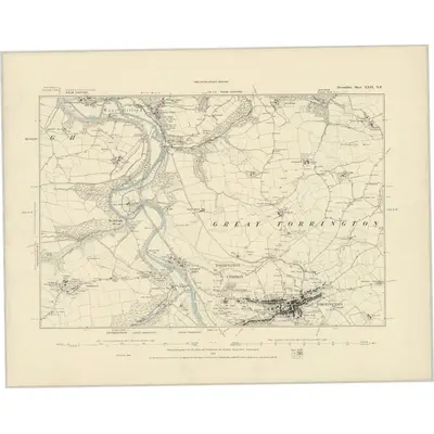 1886 Map of Devonshire XXIX.NE