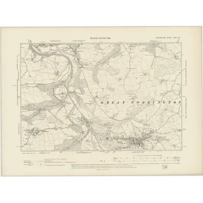 1904 Map of Devonshire XXIX.NE, 1906 Print