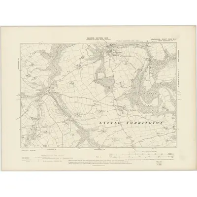 1904 Map of Devonshire XXIX.SE, 1906 Print