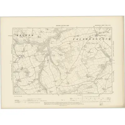 1904 Map of Devonshire XXIX.SW, 1906 Print