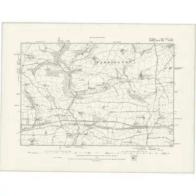 1886 Map of Devonshire XXV.NW, 1888 Print