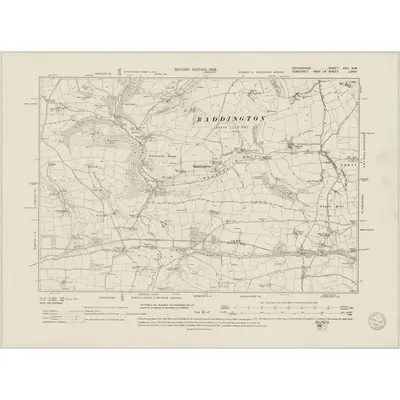 1902 Map of Devonshire XXV.NW, 1950 Print