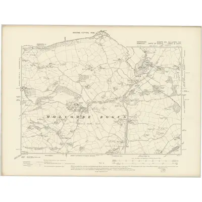 1903 Map of Devonshire XXV.SE & XXXV.NE, 1906 Print