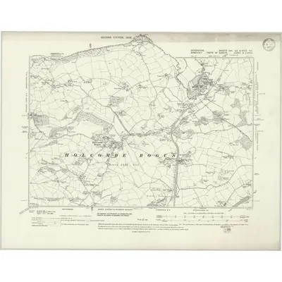 1903 Map of Devonshire XXV.SE & XXXV.NE, 1933 Print