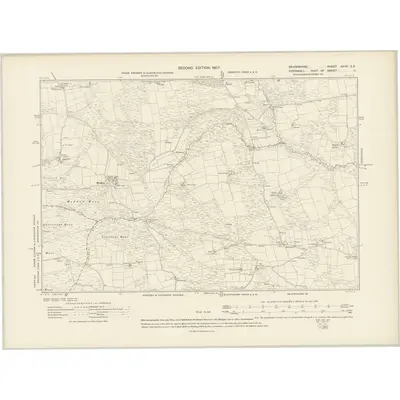 1904 Map of Devonshire XXVII.SE, 1907 Print