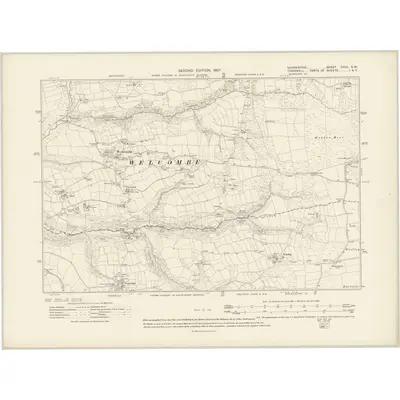 1904 Map of Devonshire XXVII.SW, 1907 Print