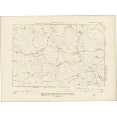 1904 Map of Devonshire XXVIII.SW, 1906 Print