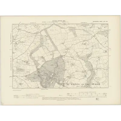 1903 Map of Devonshire XXX.NW, 1905 Print