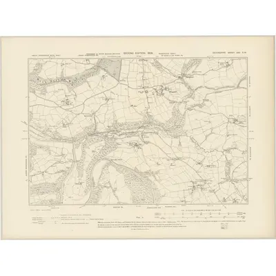 1903 Map of Devonshire XXX.SW, 1906 Print