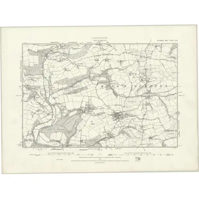 1887 Map of Devonshire XXXI.NE, 1888 Print